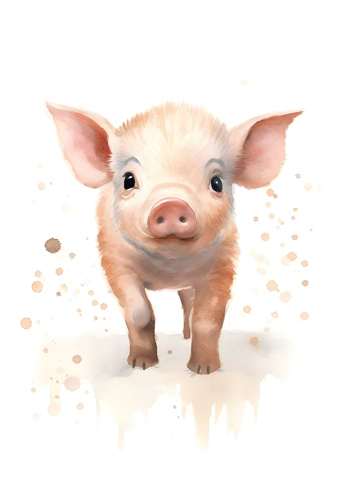 Pig Watercolor
