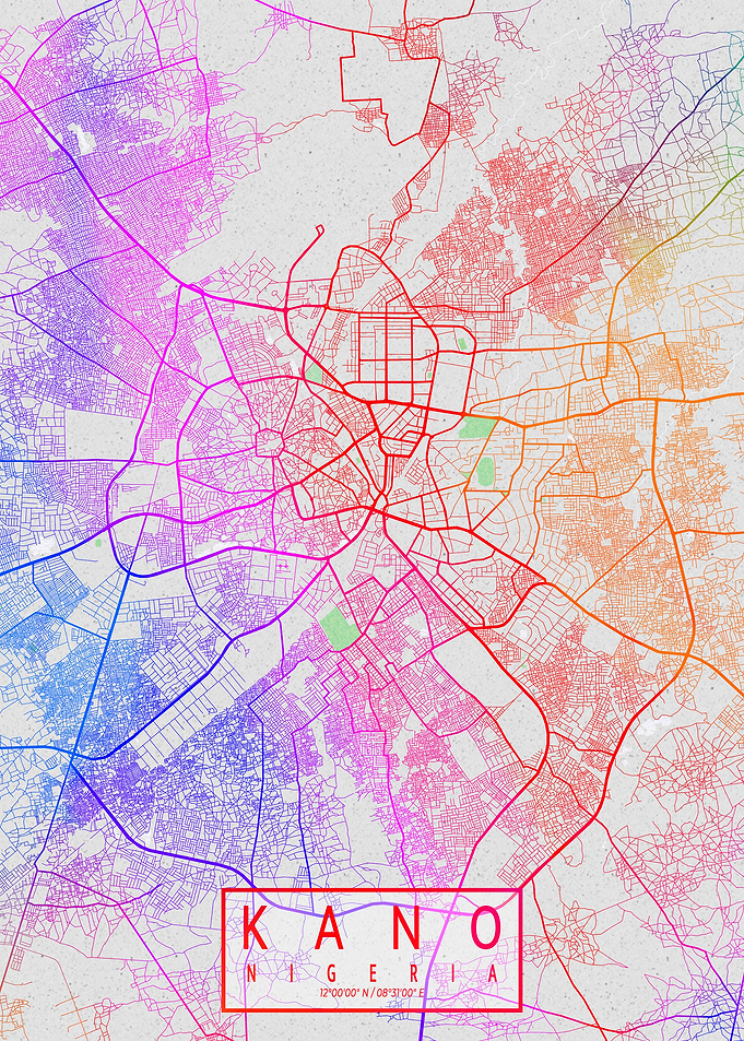 Kano City Map Colorful
