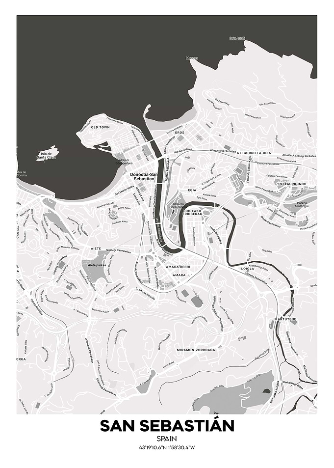 San sebastian spain map