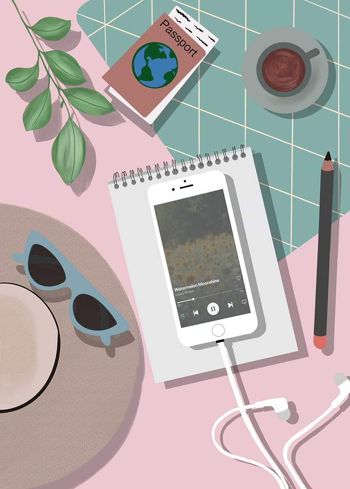 Flatlay travel