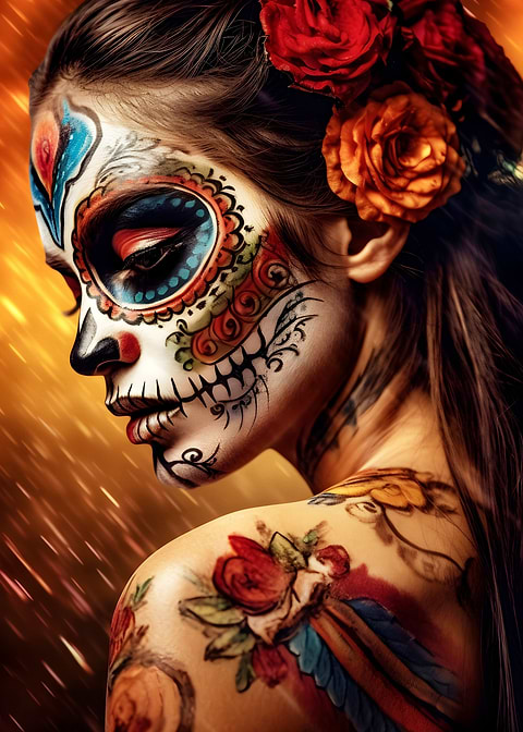 Radiant Remembrance — sugar skull metal wall art