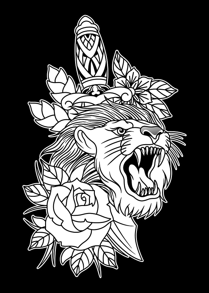 Dagger Lion BnW