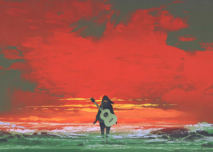 Woman with guitar