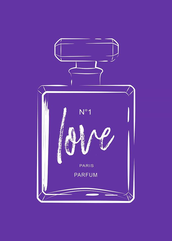 Retro purple love perfume