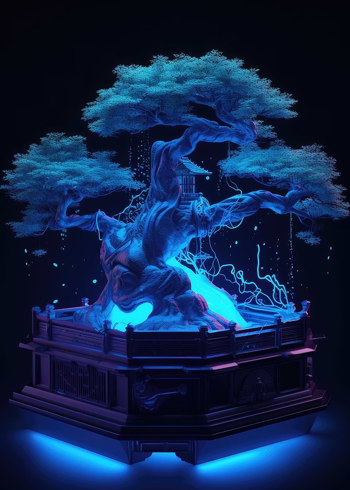 Synthwave Bonsai Tree