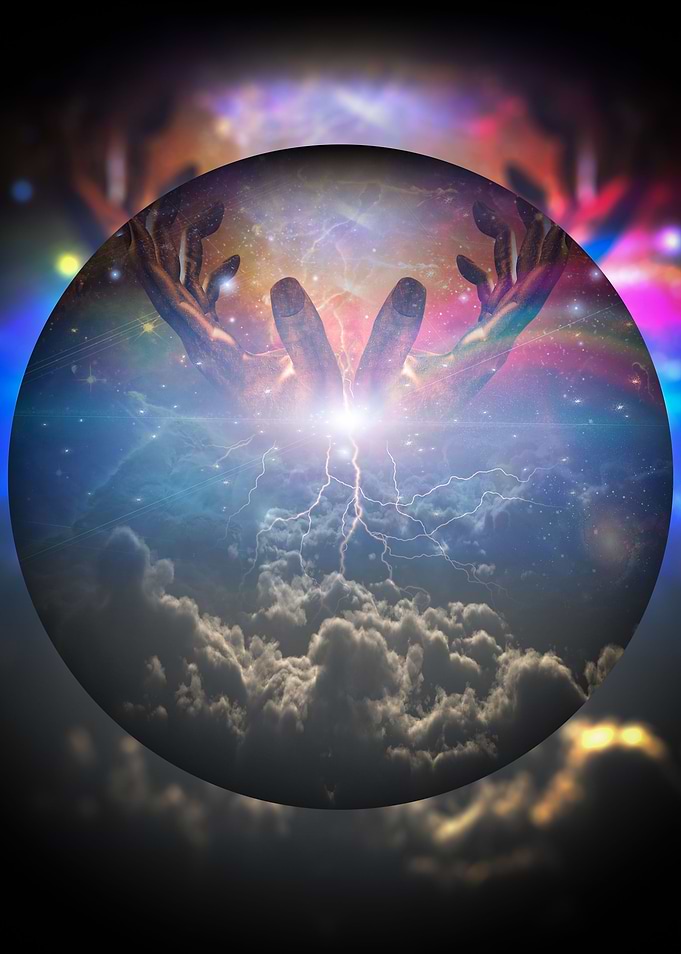 Galaxy and rainbow