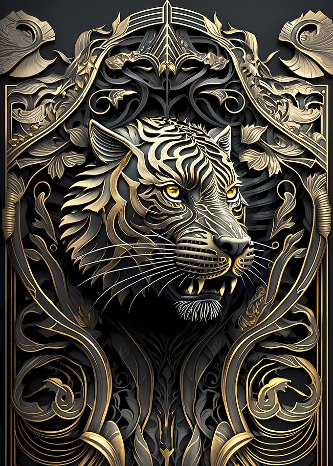 King Tiger Golden Art Deco