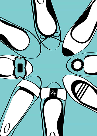 Blue Fashion Ballerinas