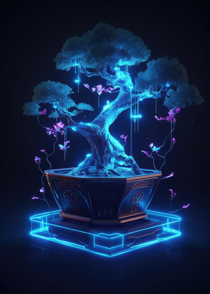 Synthwave Bonsai Tree