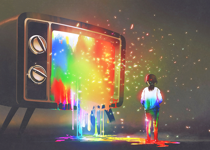 Girl messed with colorful