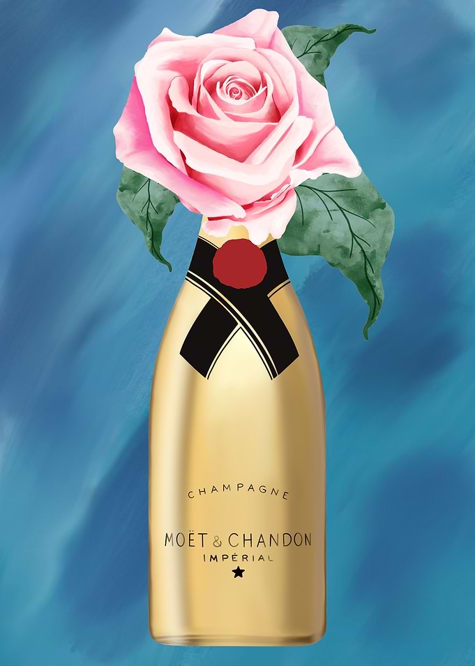 Gold champagne pink flower