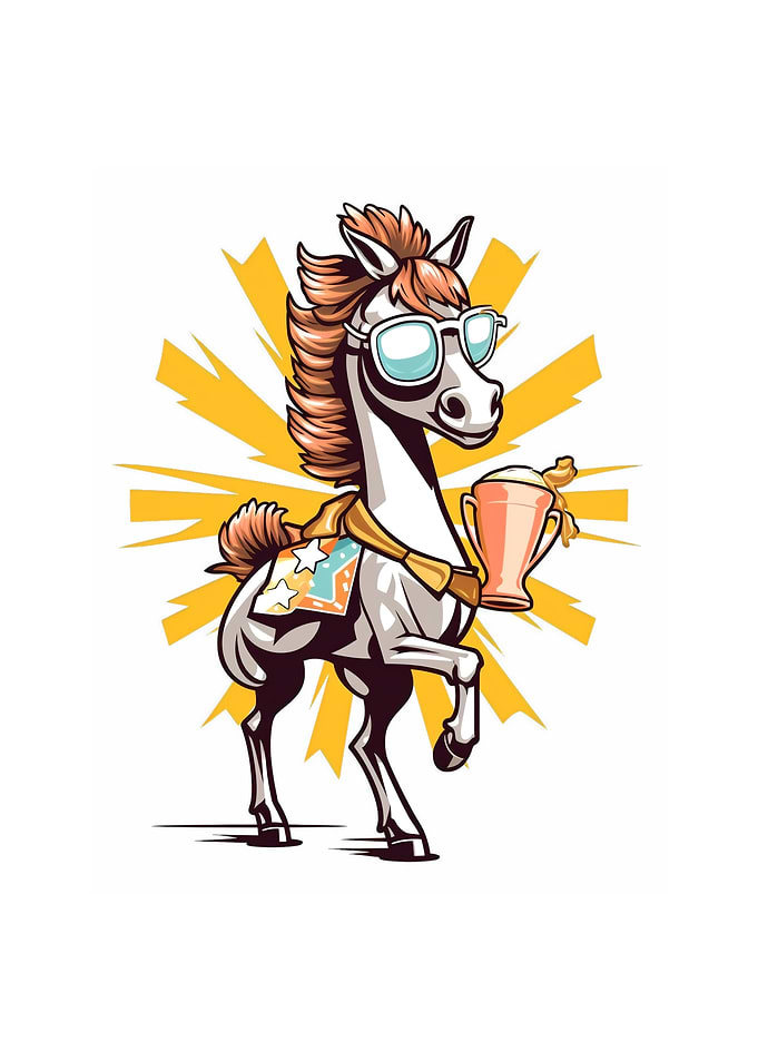Horse With Trophy Wearing