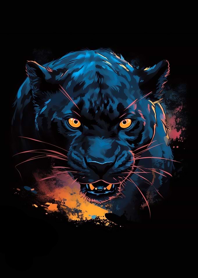 Black leopard stalking