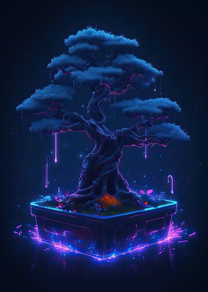 Synthwave Bonsai Tree