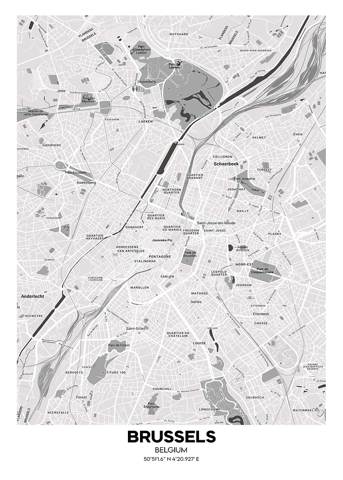 Brussels Belgium map