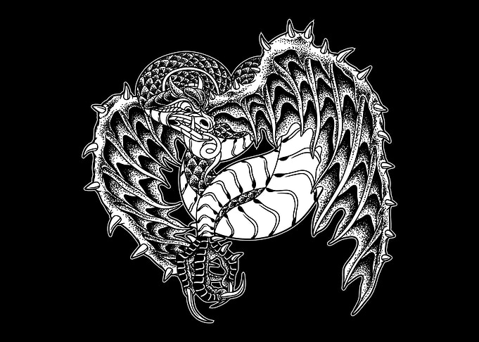 The Theng Dragon BnW