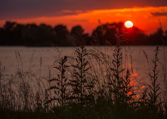 Sunset over the lake