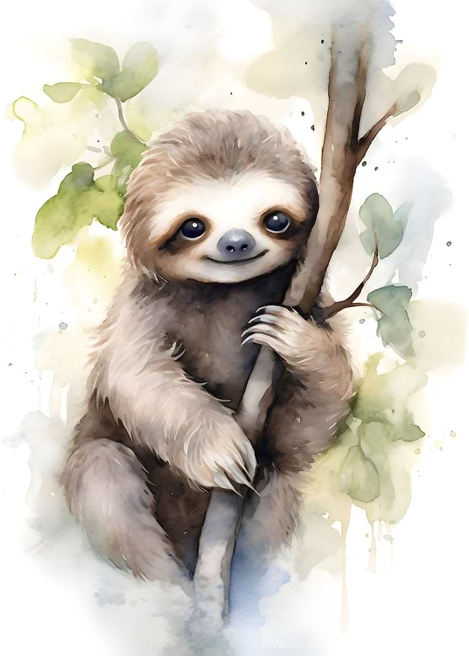 Sloth Watercolor
