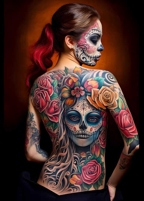Eternal Allure — sugar skull metal wall art