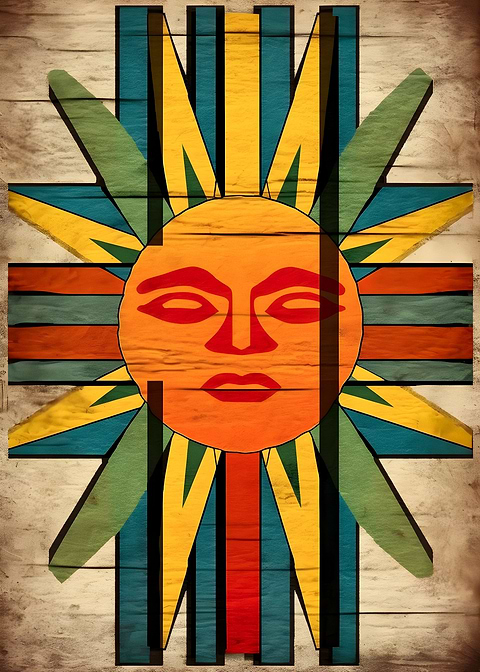 Symbolic Sunburst — metal poster wall art