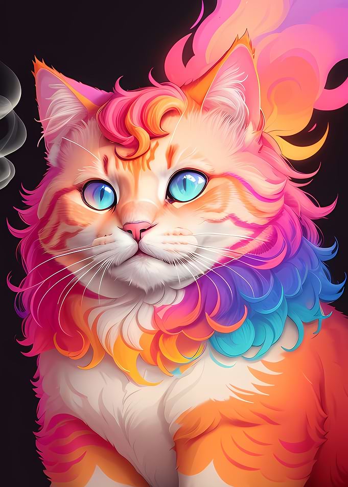 cute cat retro style