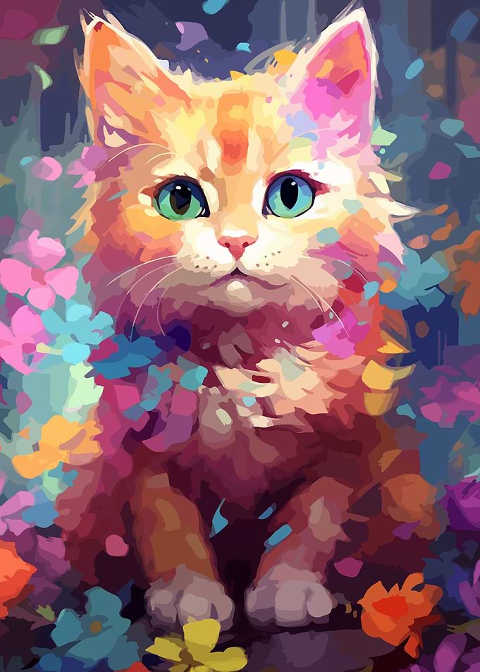Colorful Cute Cat