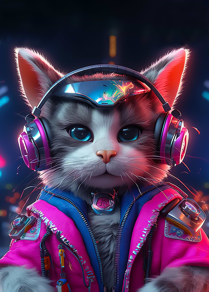 A anthropomorphic cat