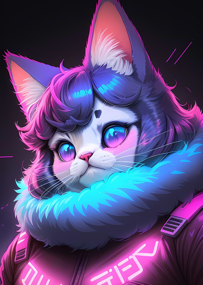 cute cat retro style