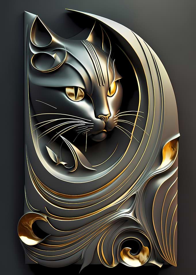 Royal King Cat Art Deco