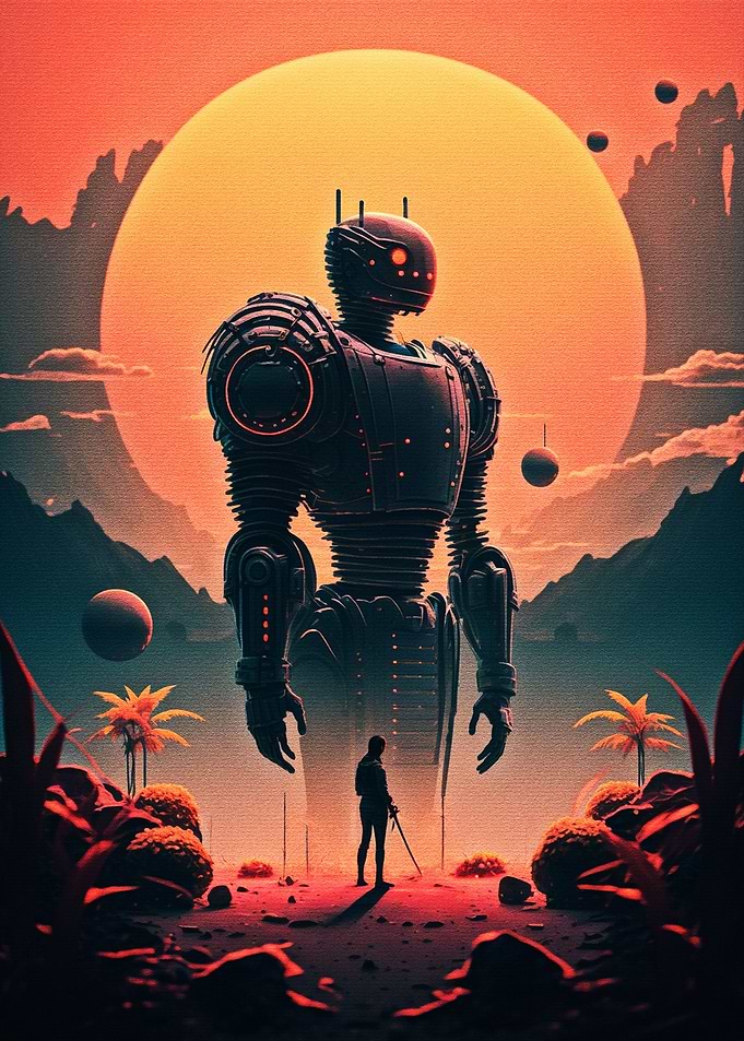 Retro futuristic robot