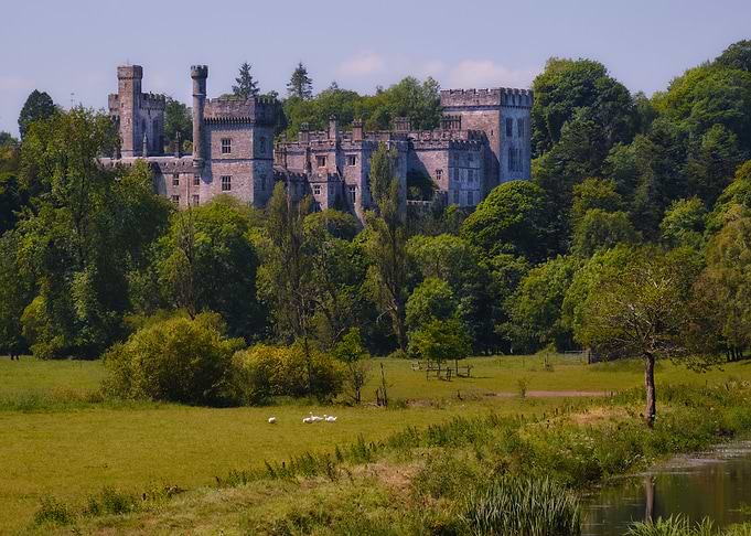 Medieval castle in greens