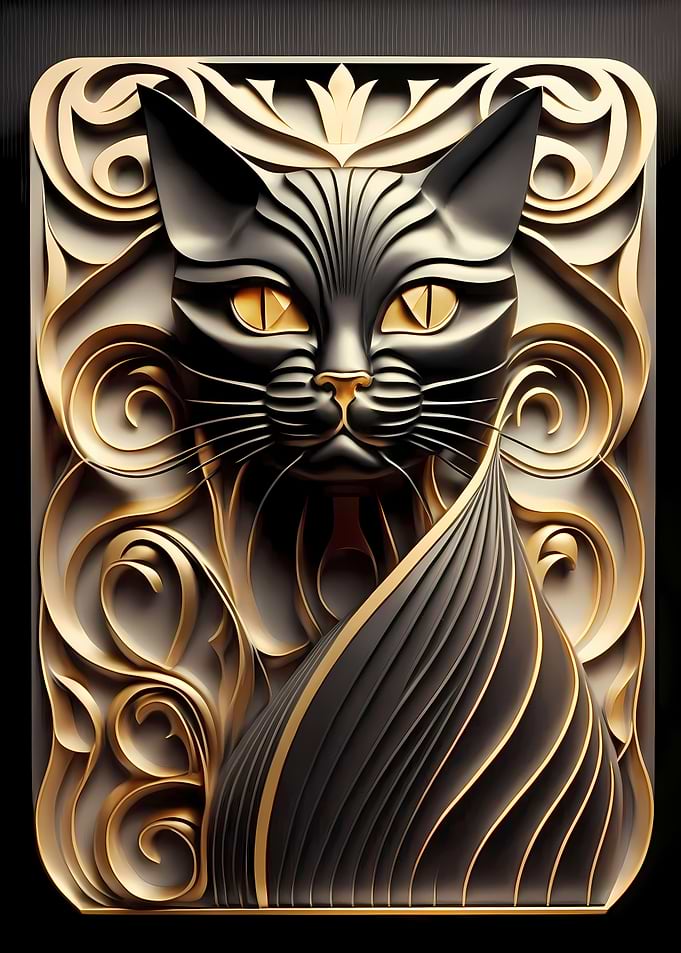 Monarch Cat Art Decoration