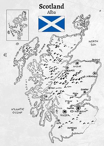 Handdrawn Scotland Map