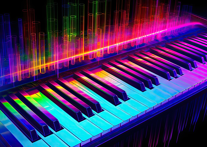 Neon Glow Techno Piano