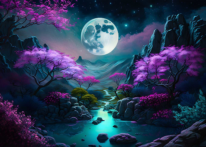 Full moon landscape