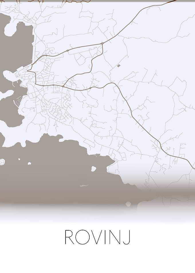 Rovinj Croatia white map