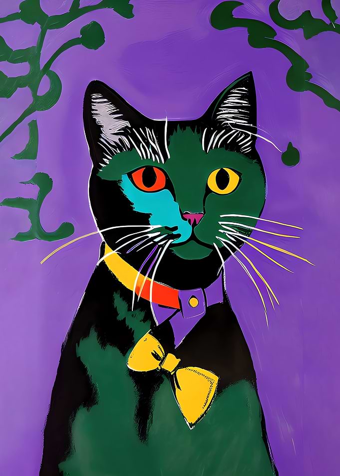 Purple Cat Poster