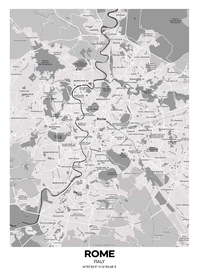 Rome Italy streetmap
