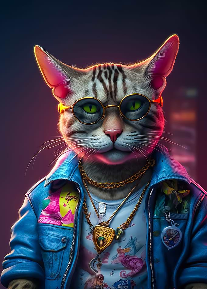 A anthropomorphic cat