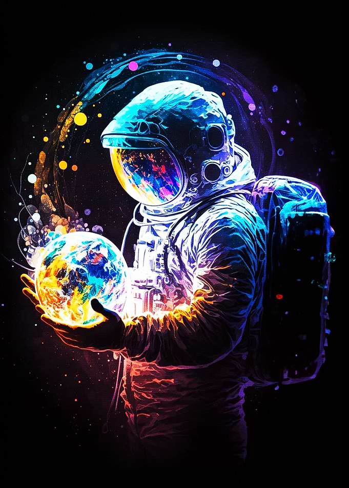 Planet In Hand Astronaut