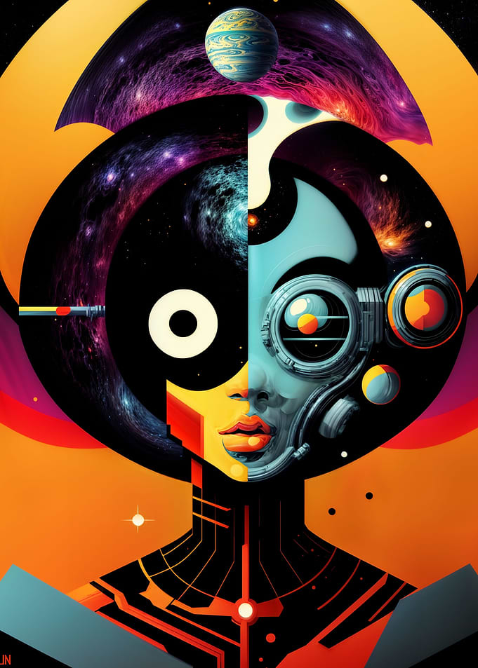 Abstract face in space