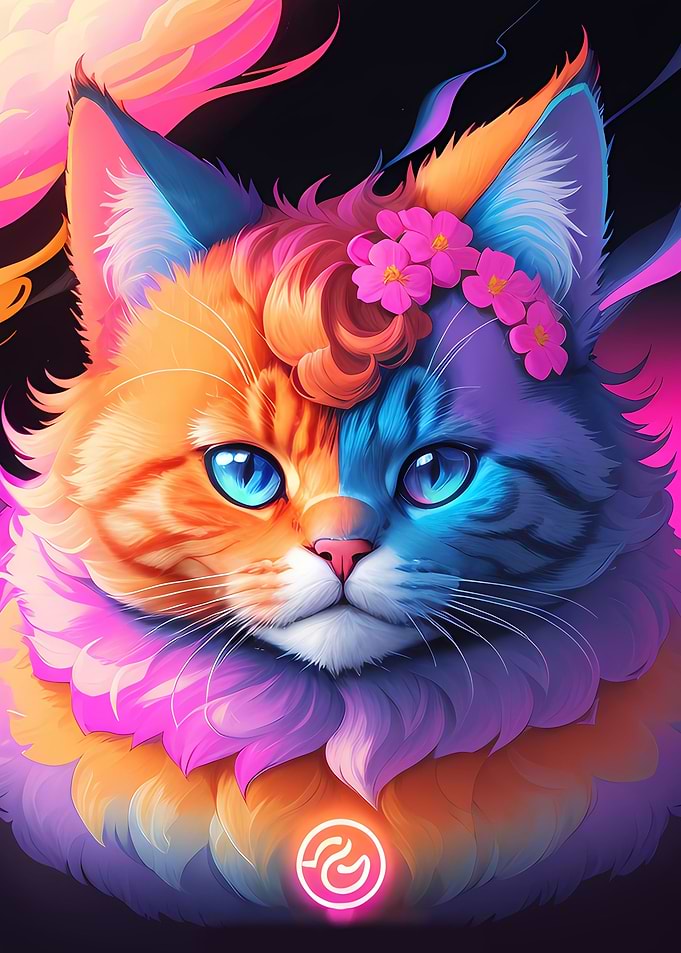 cute cat retro style