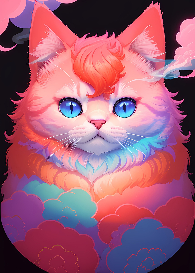 cute cat retro style