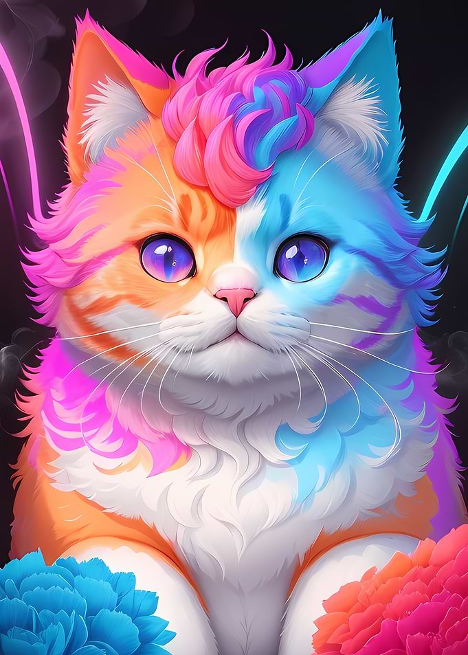 cute cat retro style