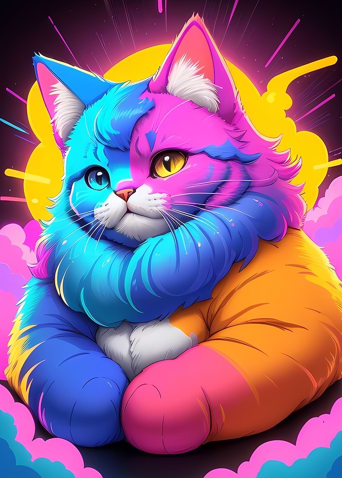 cute cat retro style