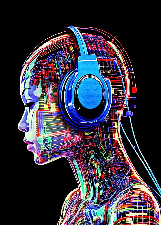 Girl head futuristic