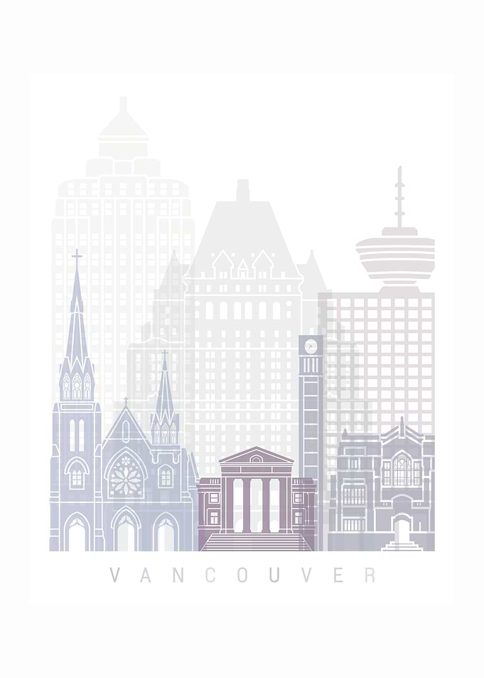 Vancouver skyline pastel