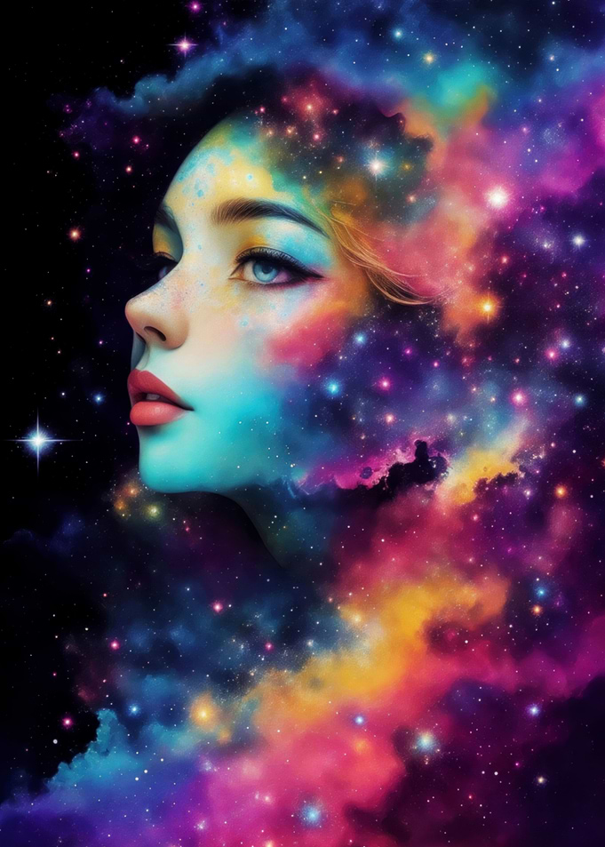 Nebula Face Charming Woman