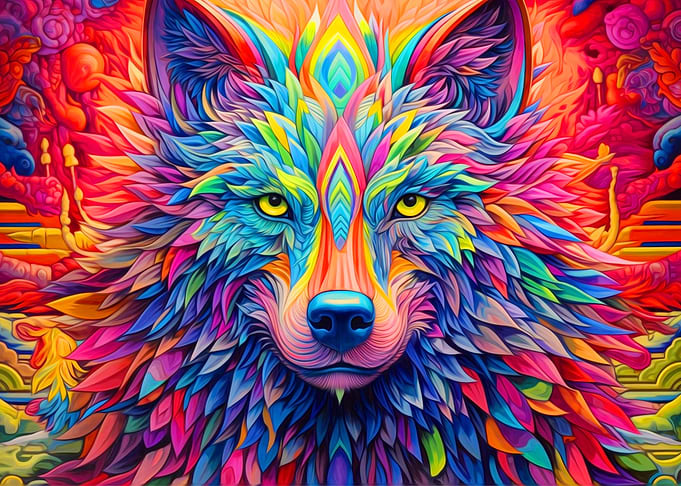 Colorful Wolf