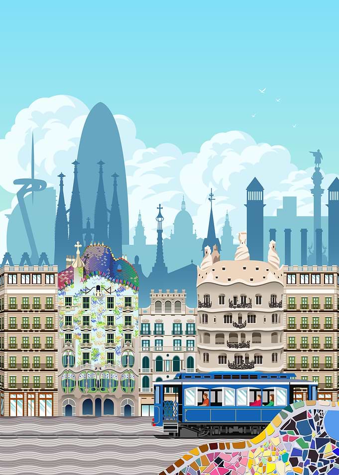 Barcelona Travel Print